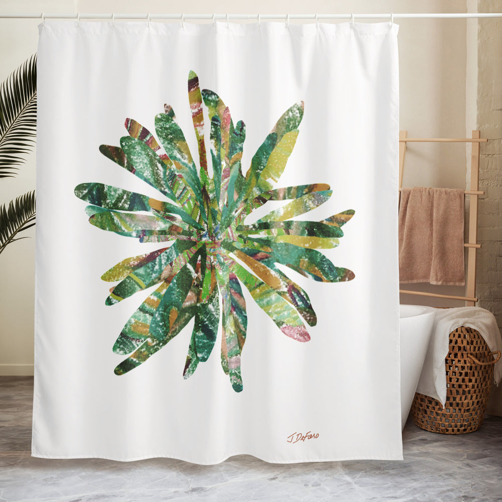 GREEN RELIGION · CUT FLOWERS · “Lake Shore” · Shower Curtain