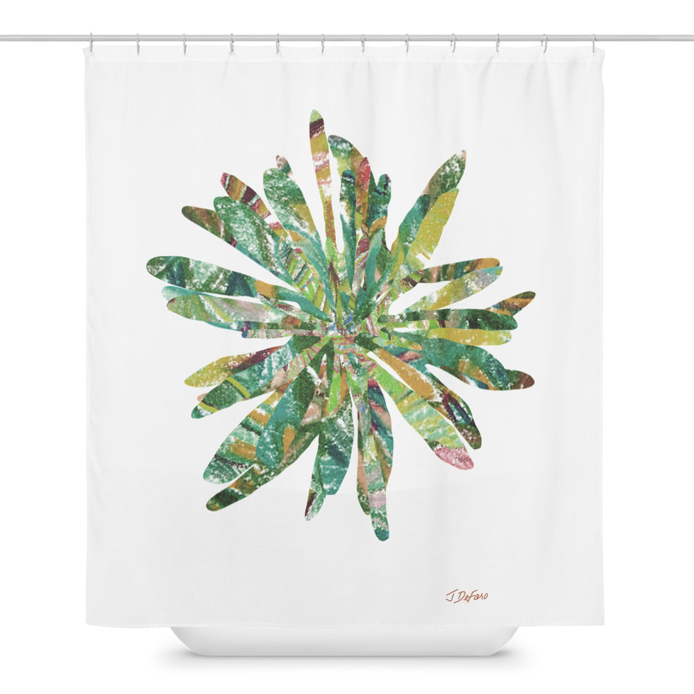GREEN RELIGION · CUT FLOWERS · “Lake Shore” · Shower Curtain
