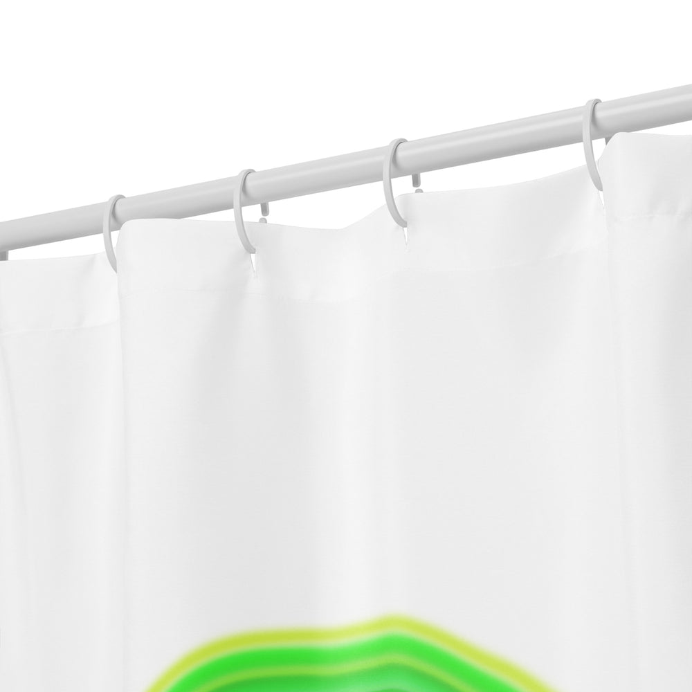GREEN RELIGION · CANOPY LINES · “Green Sun” · Shower Curtain