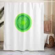 GREEN RELIGION · CANOPY LINES · “Green Sun” · Shower Curtain