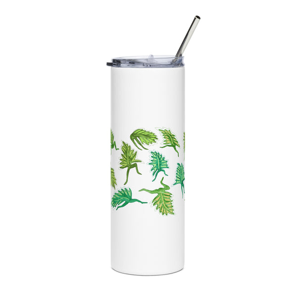 Stainless Steel tumbler with dancing green leaves 