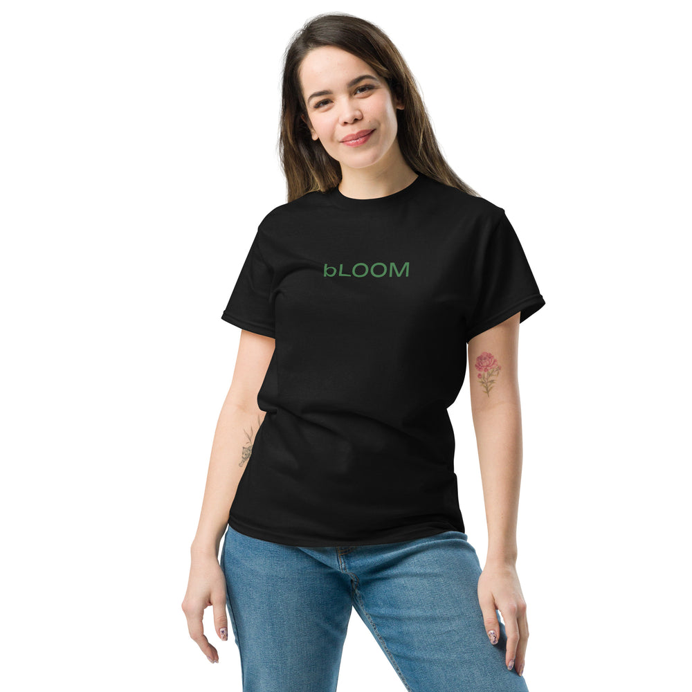 GREEN RELIGION · SPOKEN LEAF · “bLOOM” · Unisex All-Cotton Classic T-Shirt