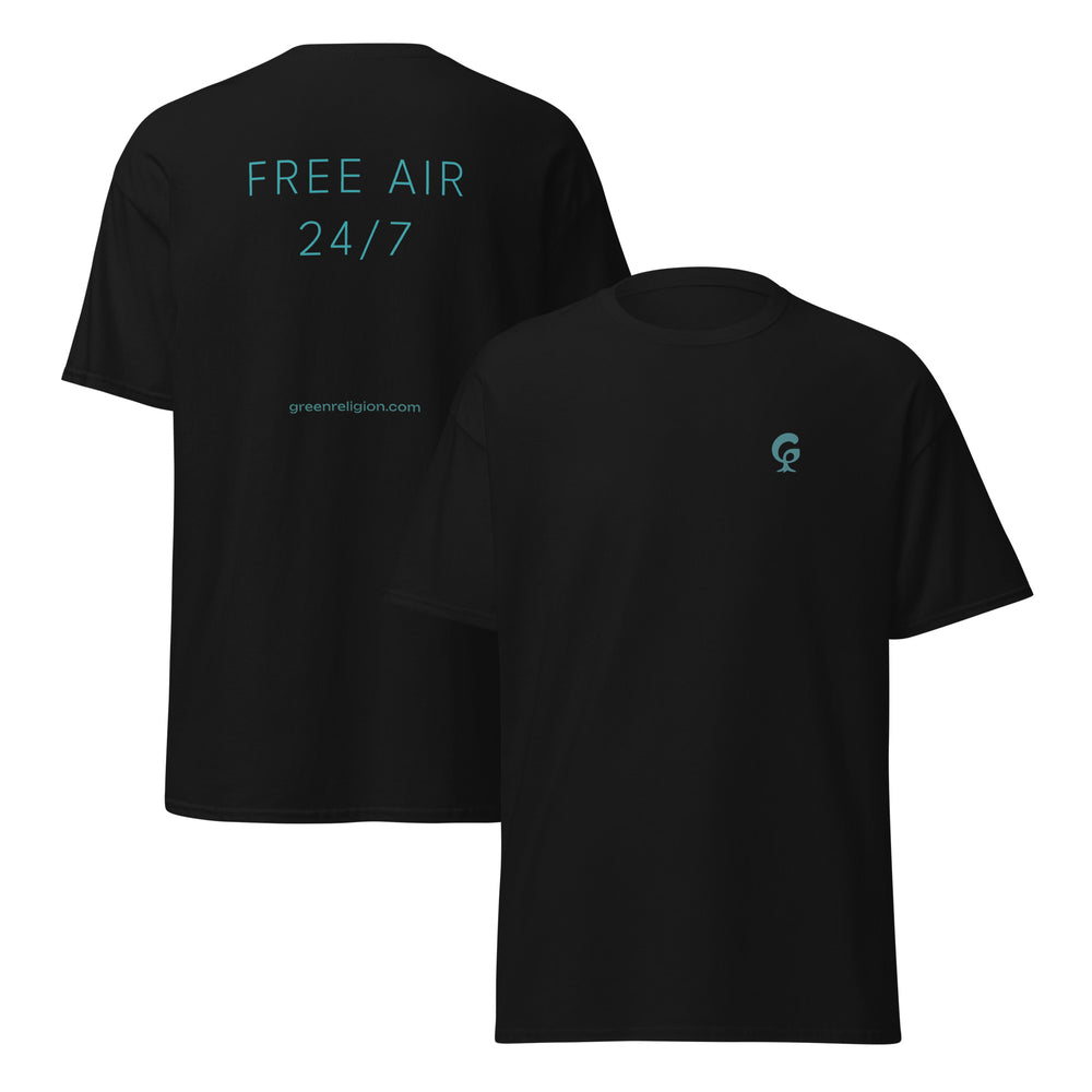 GREEN RELIGION · SPOKEN LEAF · “FREE AIR 24/7” · Unisex Classic T-Shirt
