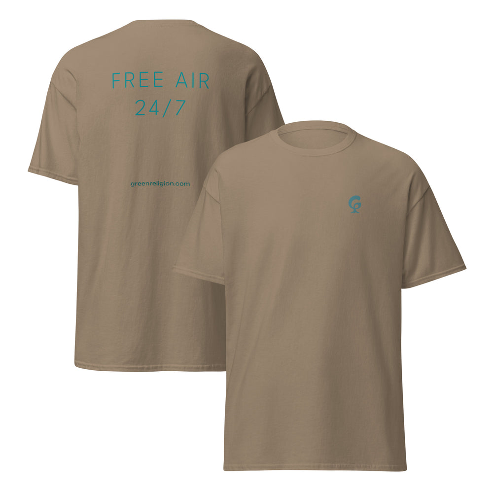 GREEN RELIGION · SPOKEN LEAF · “FREE AIR 24/7” · Unisex Classic T-Shirt