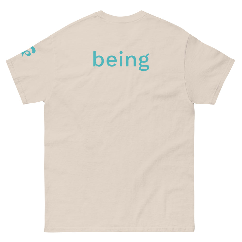 Beige t-shirt with 'bring' printed on the back 