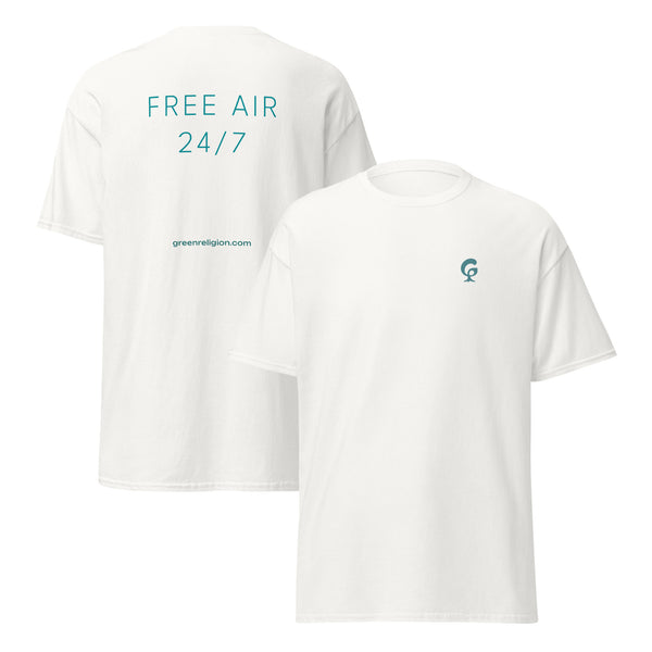 GREEN RELIGION · SPOKEN LEAF · “FREE AIR 24/7” · Unisex Classic T-Shirt