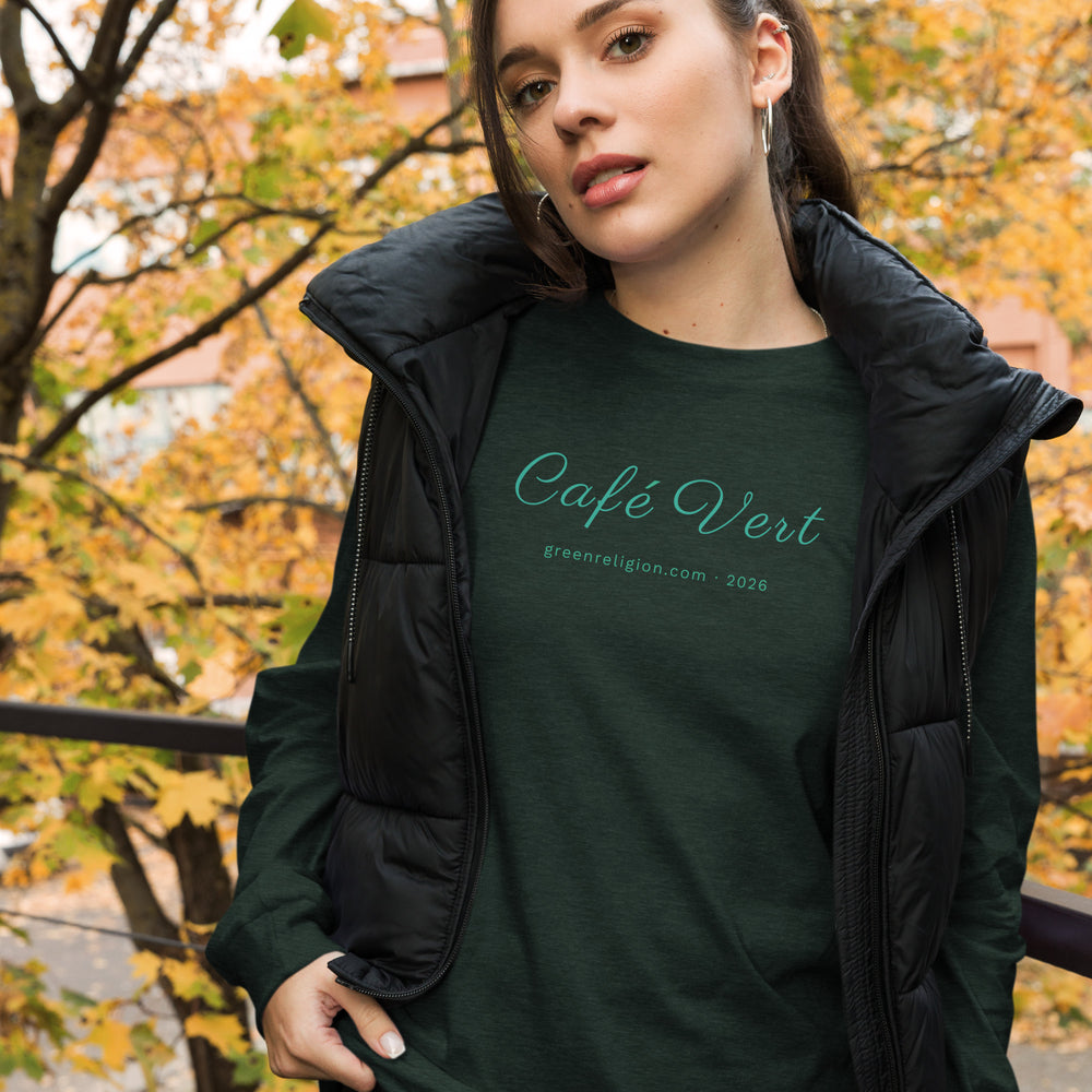 GREEN RELIGION · SPOKEN LEAF · Café Vert · Unisex Cotton Long Sleeve Tee