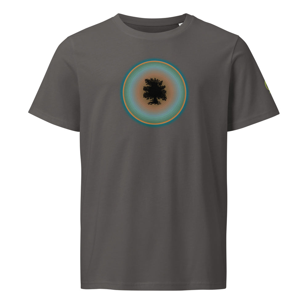 GREEN RELIGION · TRUE TREES · “Ring Field” · Orange-Jade · Unisex Organic Mid-Light T-Shirt