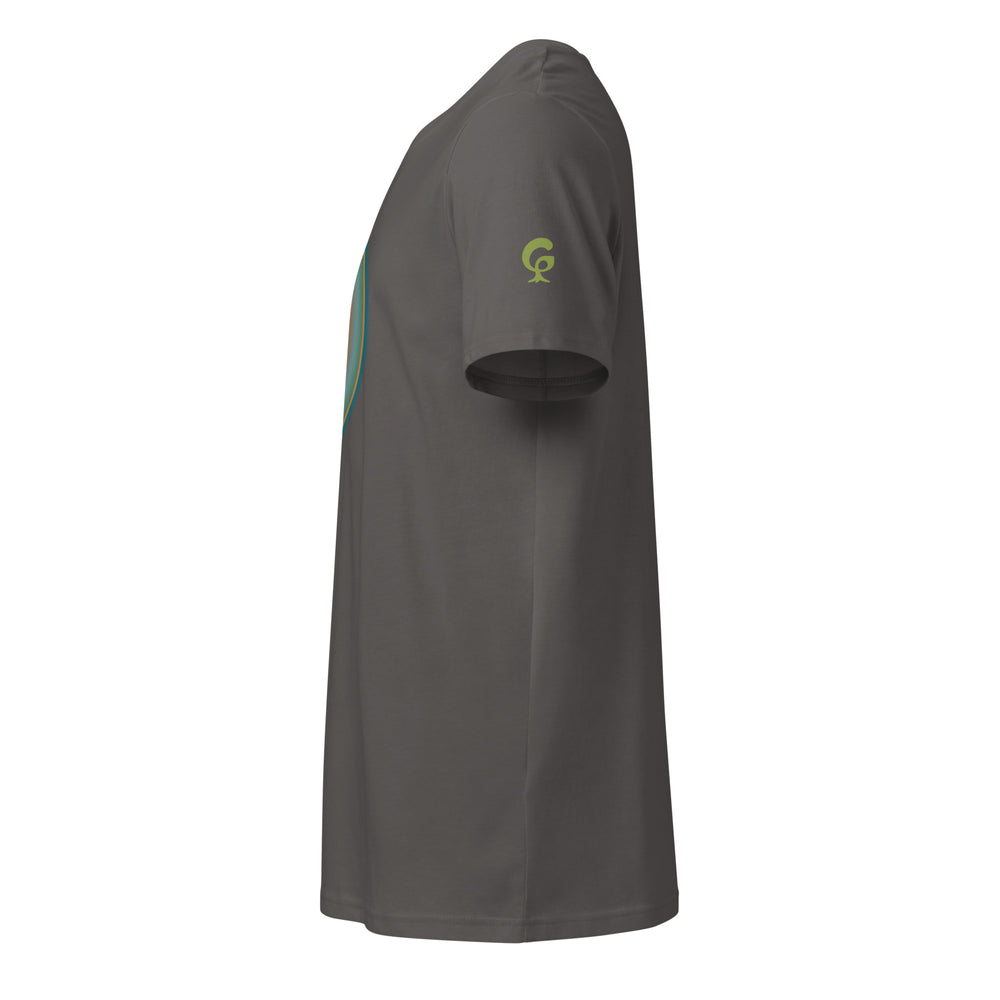 GREEN RELIGION · TRUE TREES · “Ring Field” · Orange-Jade · Unisex Organic Mid-Light T-Shirt