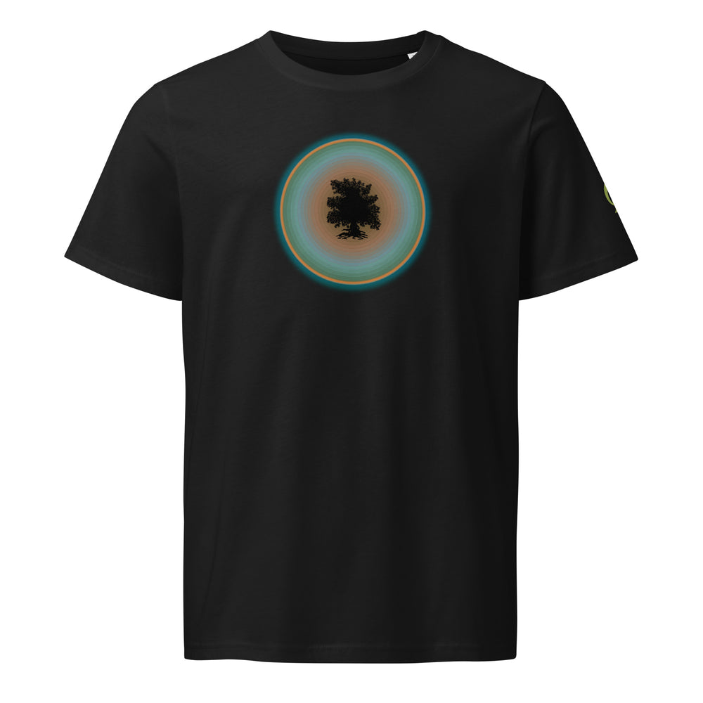 GREEN RELIGION · TRUE TREES · “Ring Field” · Orange-Jade · Unisex Organic Mid-Light T-Shirt