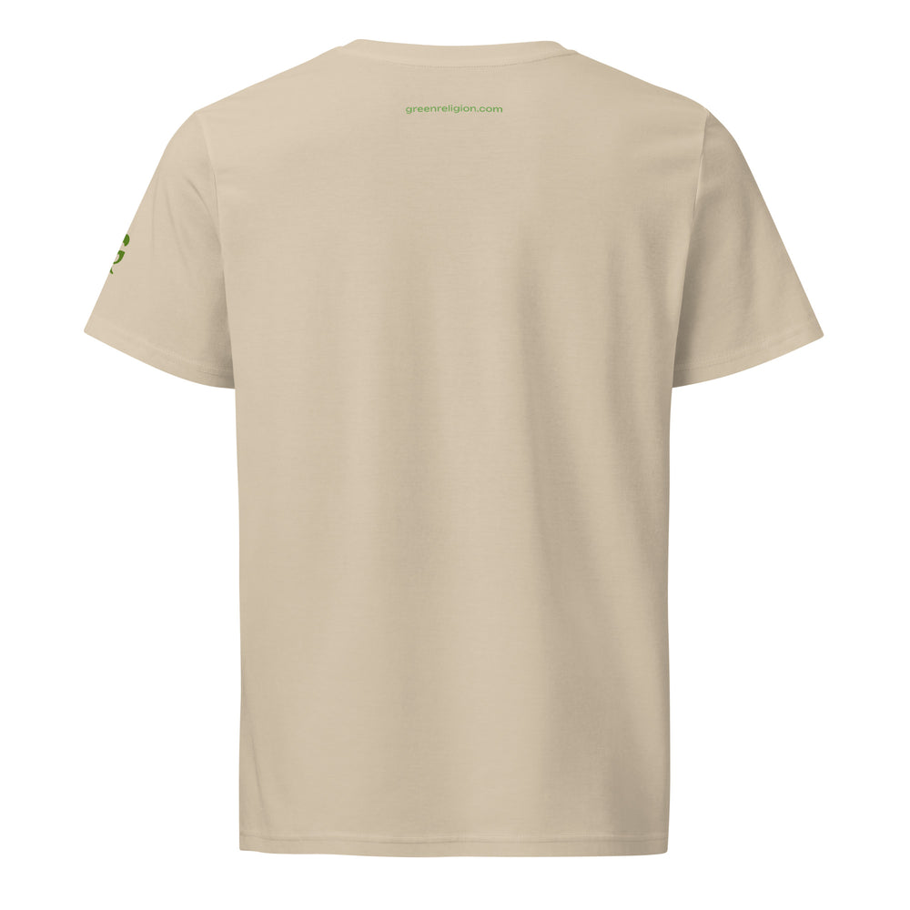 GREEN RELIGION · TRUE TREES · “Ring Field” · Lime-Plum · Unisex Organic Mid-Light T-Shirt