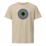 GREEN RELIGION · TRUE TREES · “Ring Field” · Lime-Plum · Unisex Organic Mid-Light T-Shirt