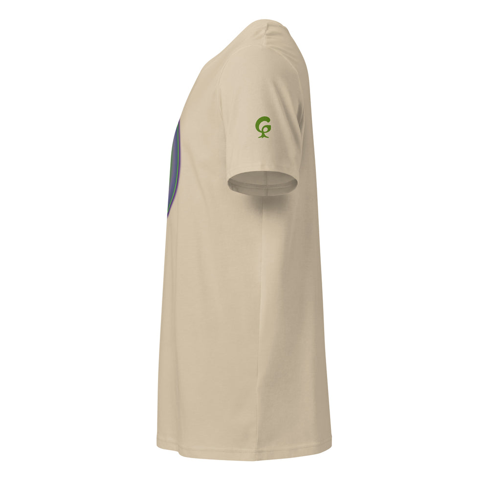 GREEN RELIGION · TRUE TREES · “Ring Field” · Lime-Plum · Unisex Organic Mid-Light T-Shirt