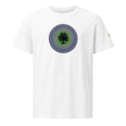 GREEN RELIGION · TRUE TREES · “Ring Field” · Lime-Plum · Unisex Organic Mid-Light T-Shirt