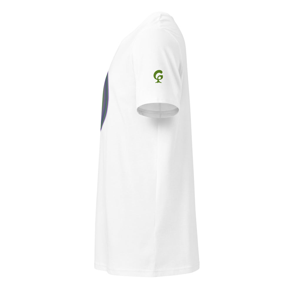 GREEN RELIGION · TRUE TREES · “Ring Field” · Lime-Plum · Unisex Organic Mid-Light T-Shirt