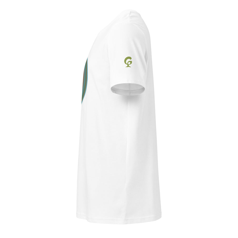 GREEN RELIGION · TRUE TREES · “Ring Field” · Orange-Jade · Unisex Organic Mid-Light T-Shirt