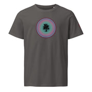 Gray t-shirt with tree in circle design on gray background