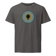 Gray t-shirt with circle in tree design on gray background