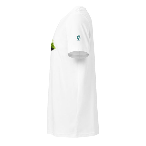 GREEN RELIGION · SPOKEN LEAF · “LET THE GRASS OUT” · Unisex Organic Mid-Light T-Shirt