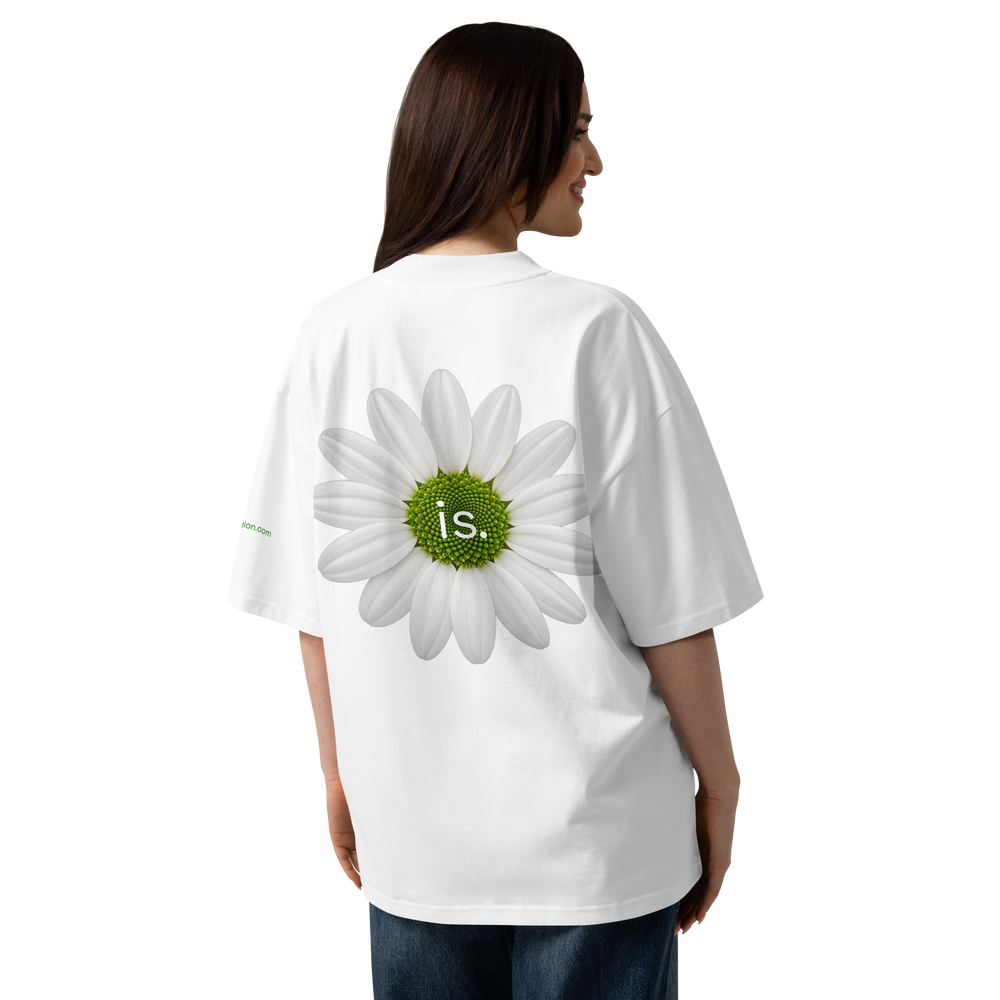 GREEN RELIGION · DAISY “is.” · Oversized Organic T-Shirt