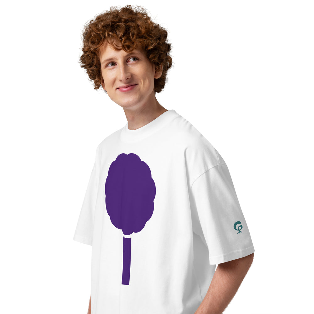 GREEN RELIGION · Origin G · “Tree One” · Purple · Oversized Organic T-Shirt