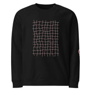 sweatshirt with light pink net grid pattern
