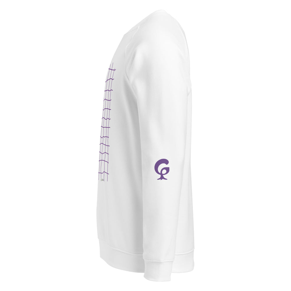 GREEN RELIGION · FREE PLAY LEAVES · “Earth Net Plum” · Unisex Organic Raglan Sweatshirt