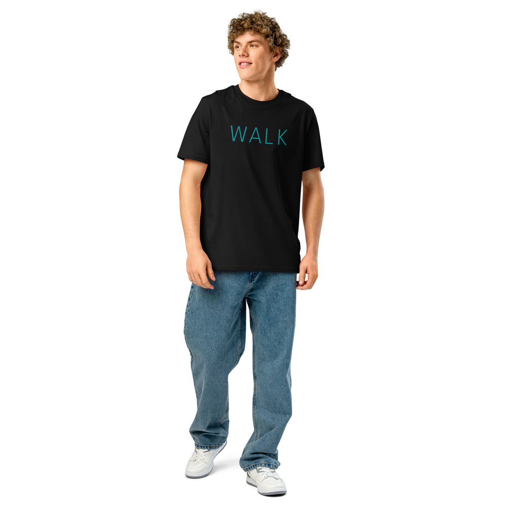RELIGIÓN VERDE · HOJA HABLADA · “WALK” · Camiseta orgánica unisex · Edición negra