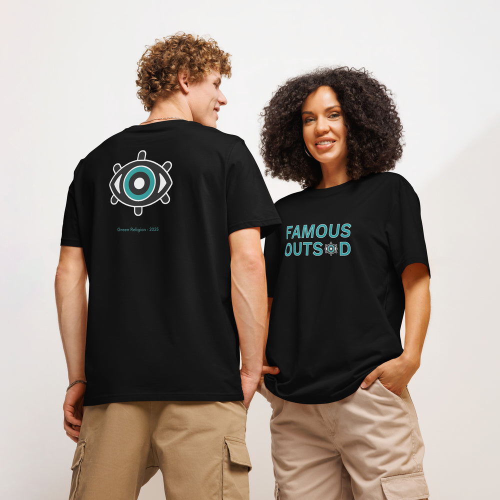 GREEN RELIGION · FAMOUS OUTSIDE · Unisex Organic Ribbed Neck T-Shirt