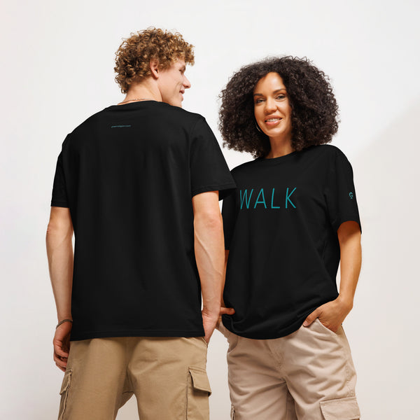 GREEN RELIGION · SPOKEN LEAF · “WALK” · Unisex Organic T-Shirt · Black Edition
