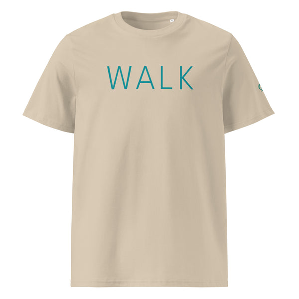 The word WALK printed on a beige or white background T-Shirt