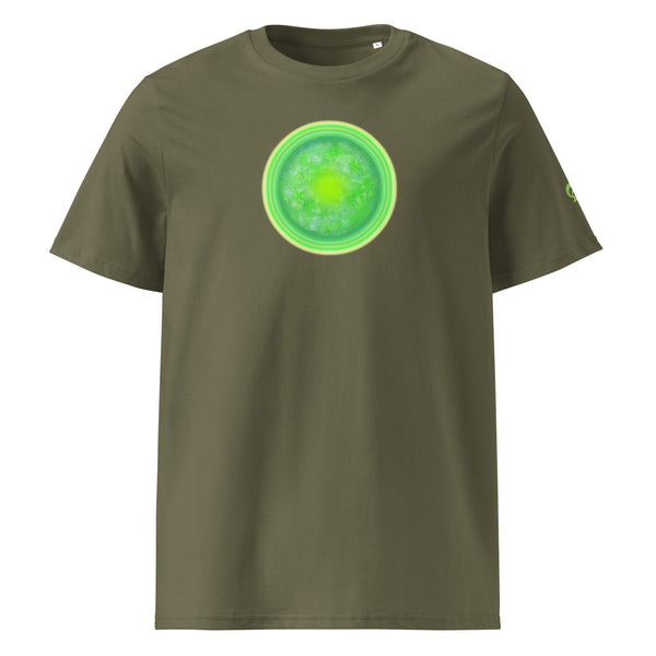 GREEN RELIGION · CANOPY LINES · “Green Sun” · Colors Unisex Organic Ribbed Neck T-Shirt