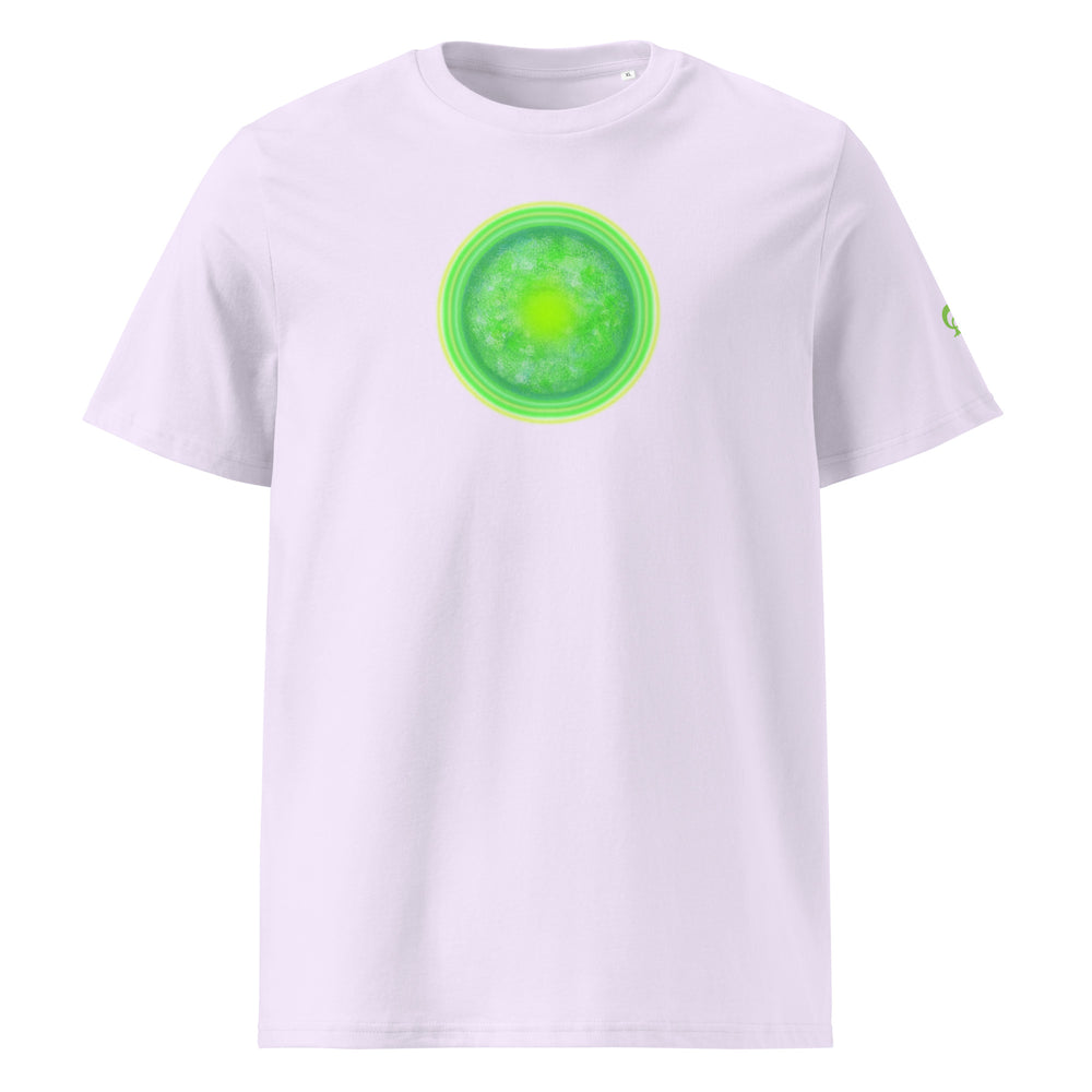 GREEN RELIGION · CANOPY LINES · “Green Sun” · Colors Unisex Organic Ribbed Neck T-Shirt