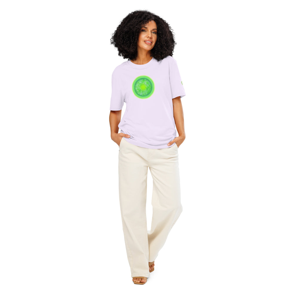 GREEN RELIGION · CANOPY LINES · “Green Sun” · Colors Unisex Organic Ribbed Neck T-Shirt