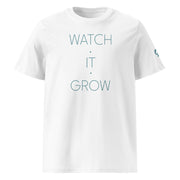 Text WATCH IT GROW on white or beige t-shirt