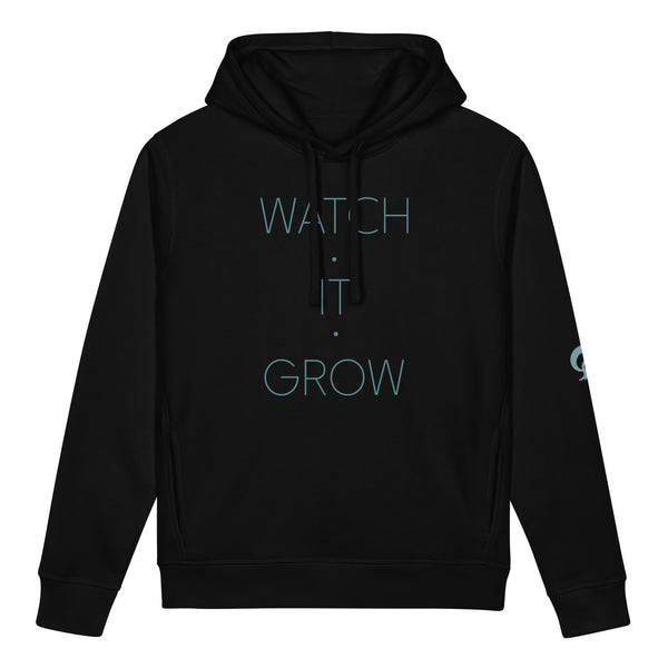 Hoodie with text WATCH IT GROW on black or white background