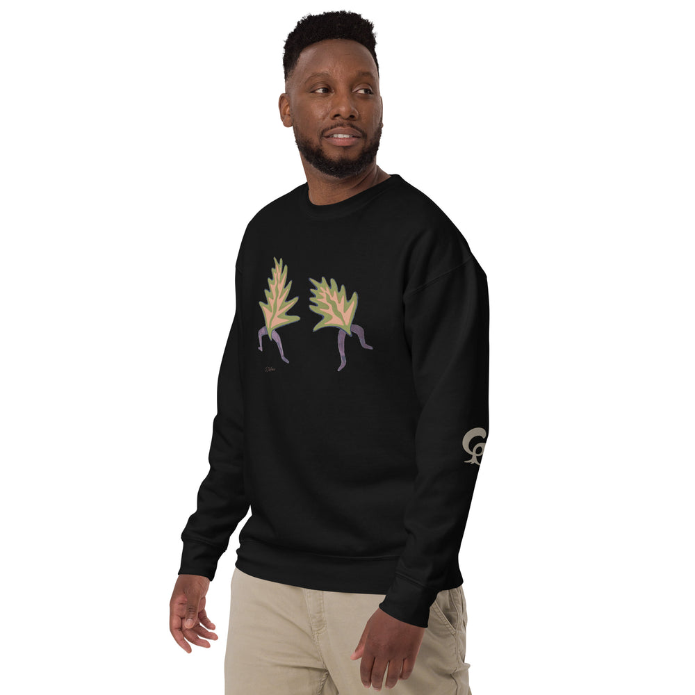 GREEN RELIGION · FREE PLAY LEAVES · “Duo Dance Clay” · Unisex Premium Sweatshirt