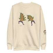 cream sweatshirt with dancing leaves on cream background