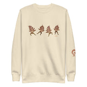 Beige sweatshirt with leaves design on a beige background