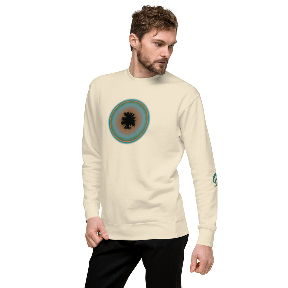GREEN RELIGION · TRUE TREES · “Ring Field” · Orange-Jade · Unisex Cotton Sweatshirt