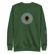 Green Sweatshirt with tree in circle on green background