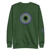 GREEN RELIGION · TRUE TREES · “Ring Field” · Lime-Plum · Unisex Cotton Sweatshirt