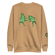 beige sweatshirt with dancing leaves on a beige background