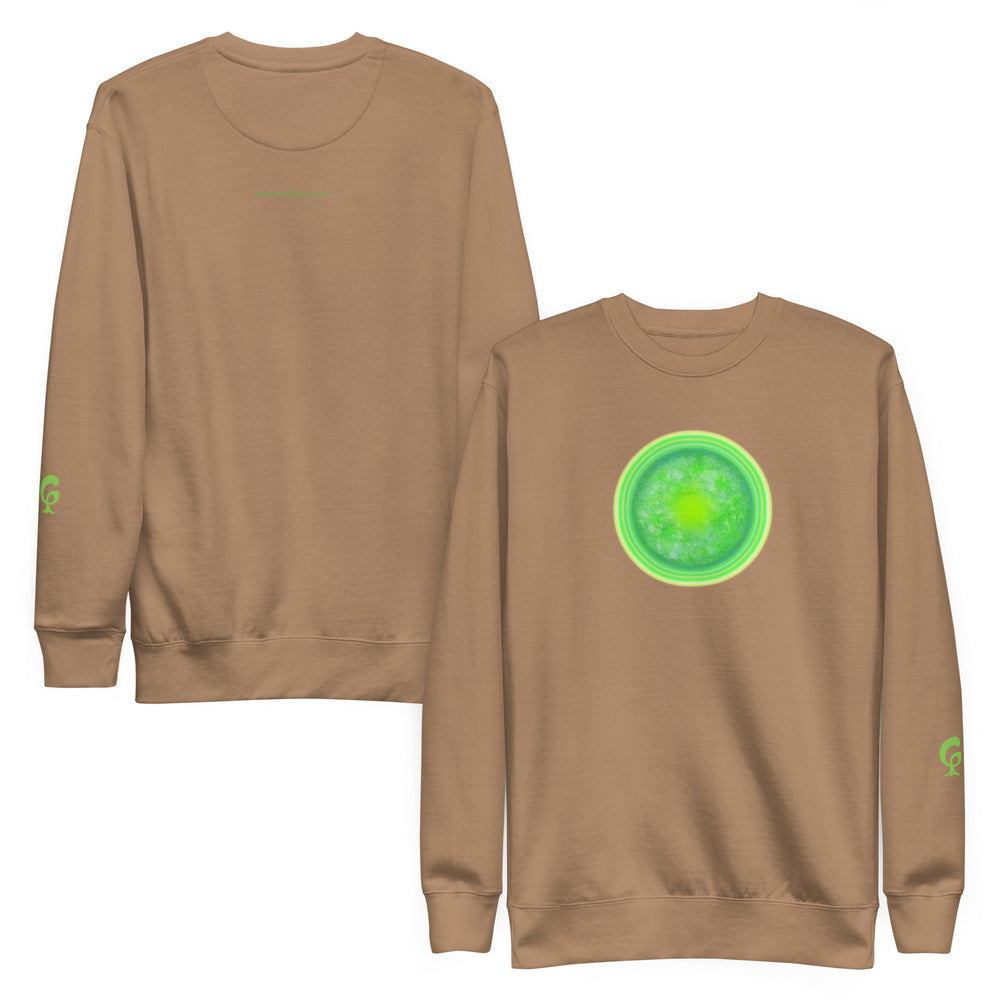 GREEN RELIGION · CANOPY LINES · “Green Sun” · Unisex Premium Crewneck Sweatshirt