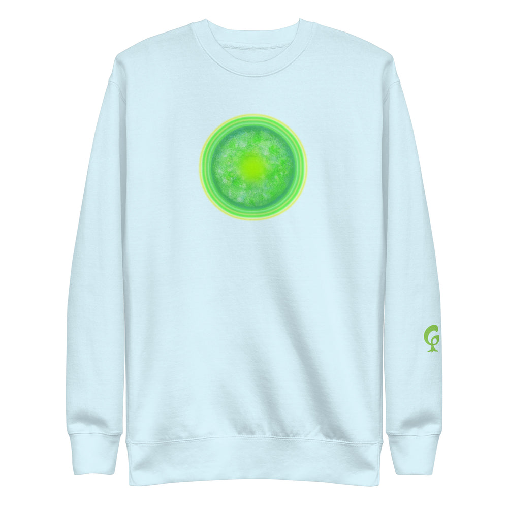 GREEN RELIGION · CANOPY LINES · “Green Sun” · Unisex Premium Crewneck Sweatshirt