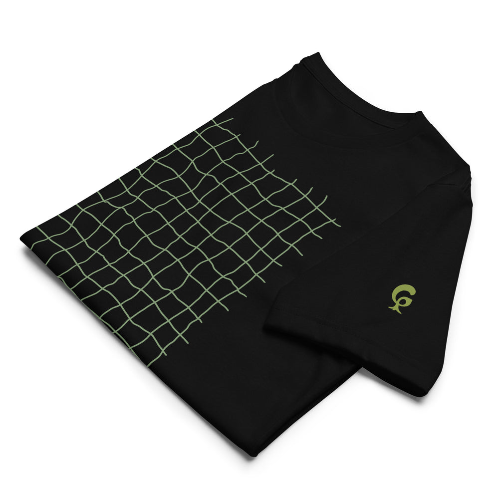 GREEN RELIGION · FREE PLAY LEAVES · “Earth Net Olive” · Unisex staple eco t-shirt