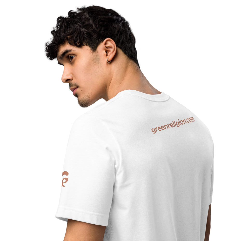 RELIGIÓN VERDE · HOJAS DE JUEGO LIBRE · “Earth Net Terra” · Camiseta ecológica unisex básica