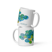GREEN RELIGION · TRUE TREES · “By the Bay” · 2026 Print Edition · White Glossy Mug