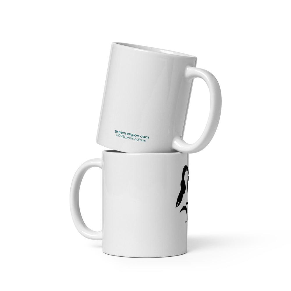 GREEN RELIGION · TREE TATTOOS · Watching · 2026 Print Edition · 11 oz Glossy Ceramic Mug