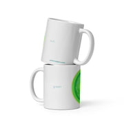GREEN RELIGION · CANOPY LINES · “Green Sun” · White Glossy Mug